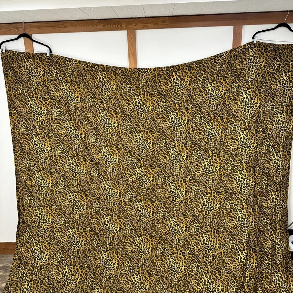 The Safari Collection Leopard Print Flat Sheet King Tan Black Cotton Maximalist